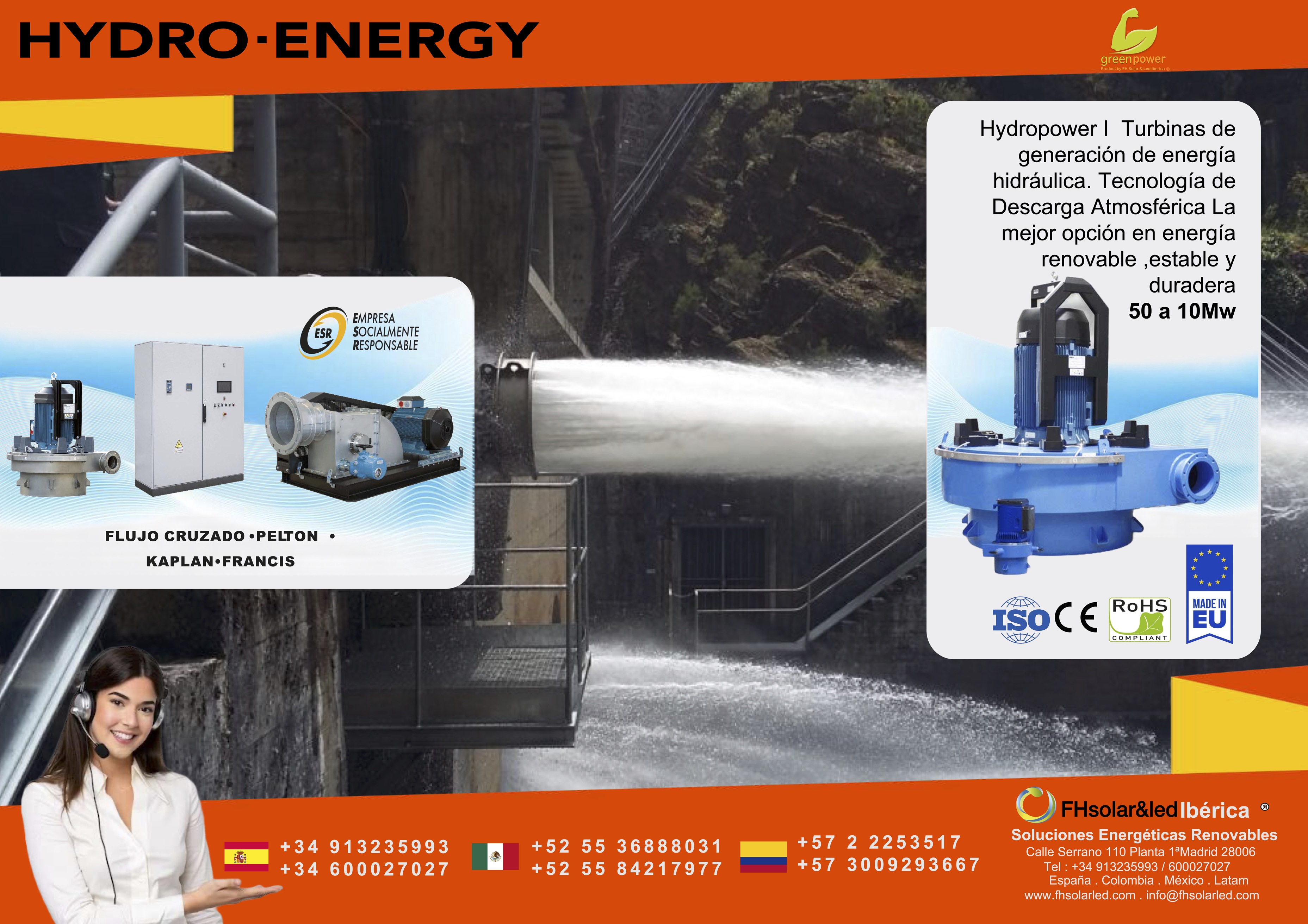 TURBINAS DE GENERACIÓN DE ENERGÍA HIDRÁULICA  O MINICENTRALES HIDRÁULICAS DE GENERACIÓN DE ENERGÍA  2