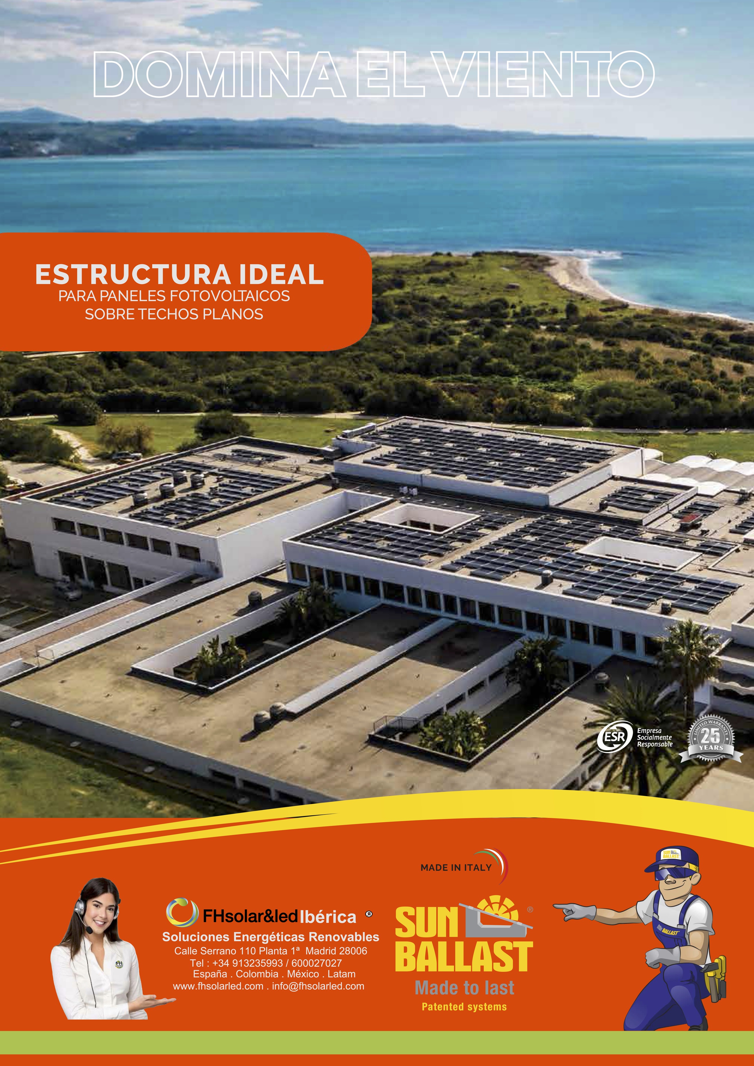 ESTRUCTURA IDEAL PARA PANELES FOTOVOLTAICOS SOBRE TECHOS PLANOS