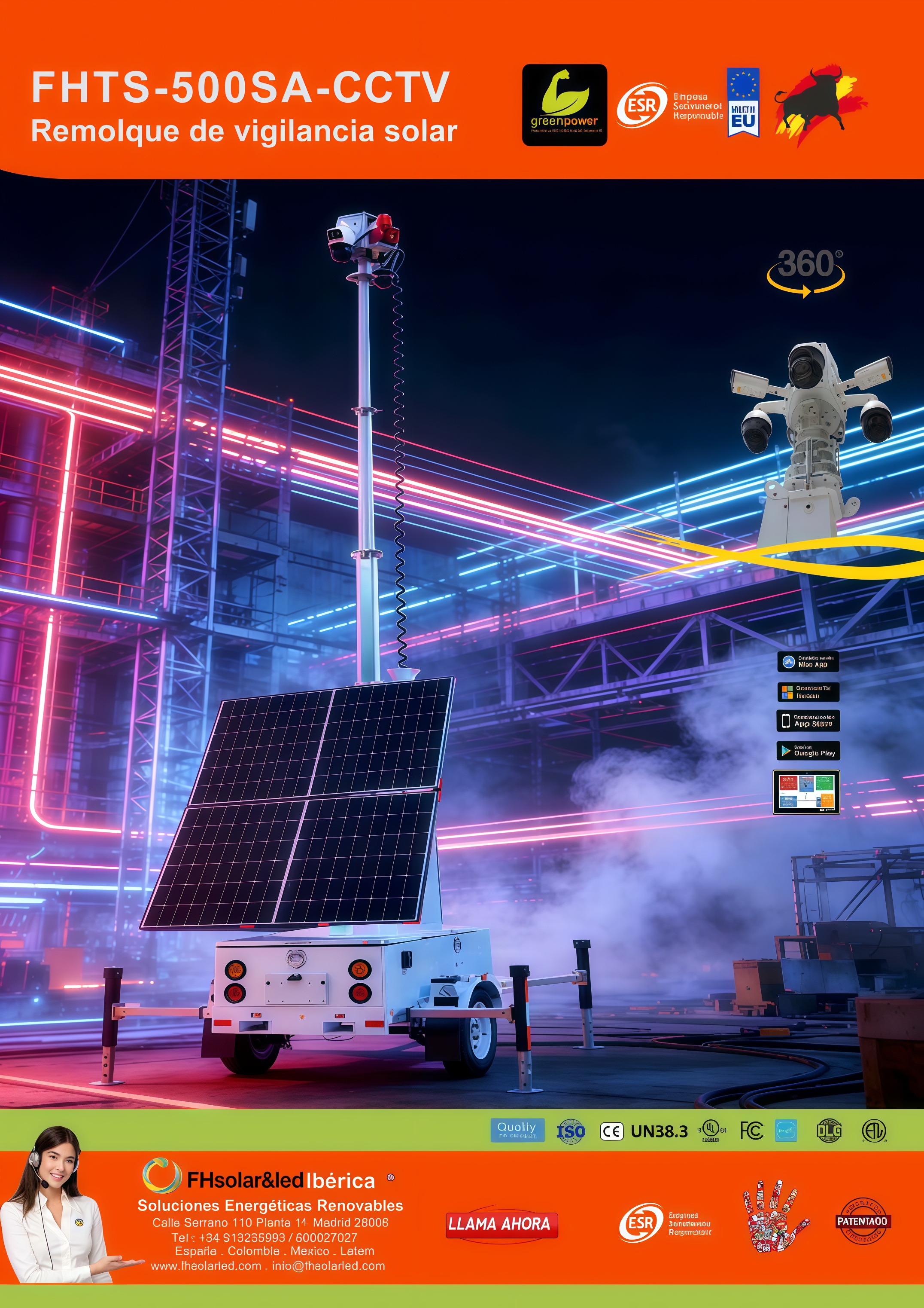 TORRES SOLARES DE VIDEOVIGILANCIA CCTV  GREENPOWER 2