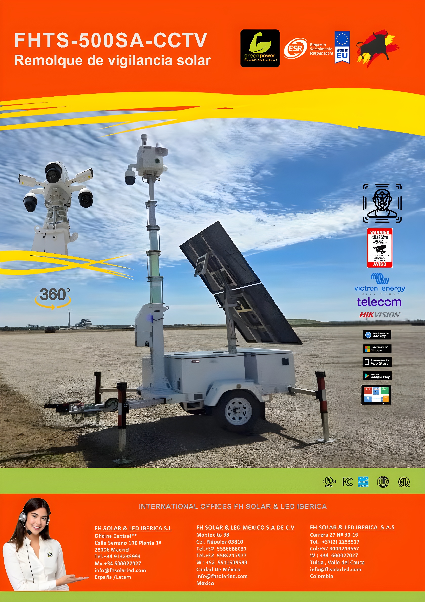 TORRES SOLARES DE VIDEOVIGILANCIA CCTV  GREENPOWER 4