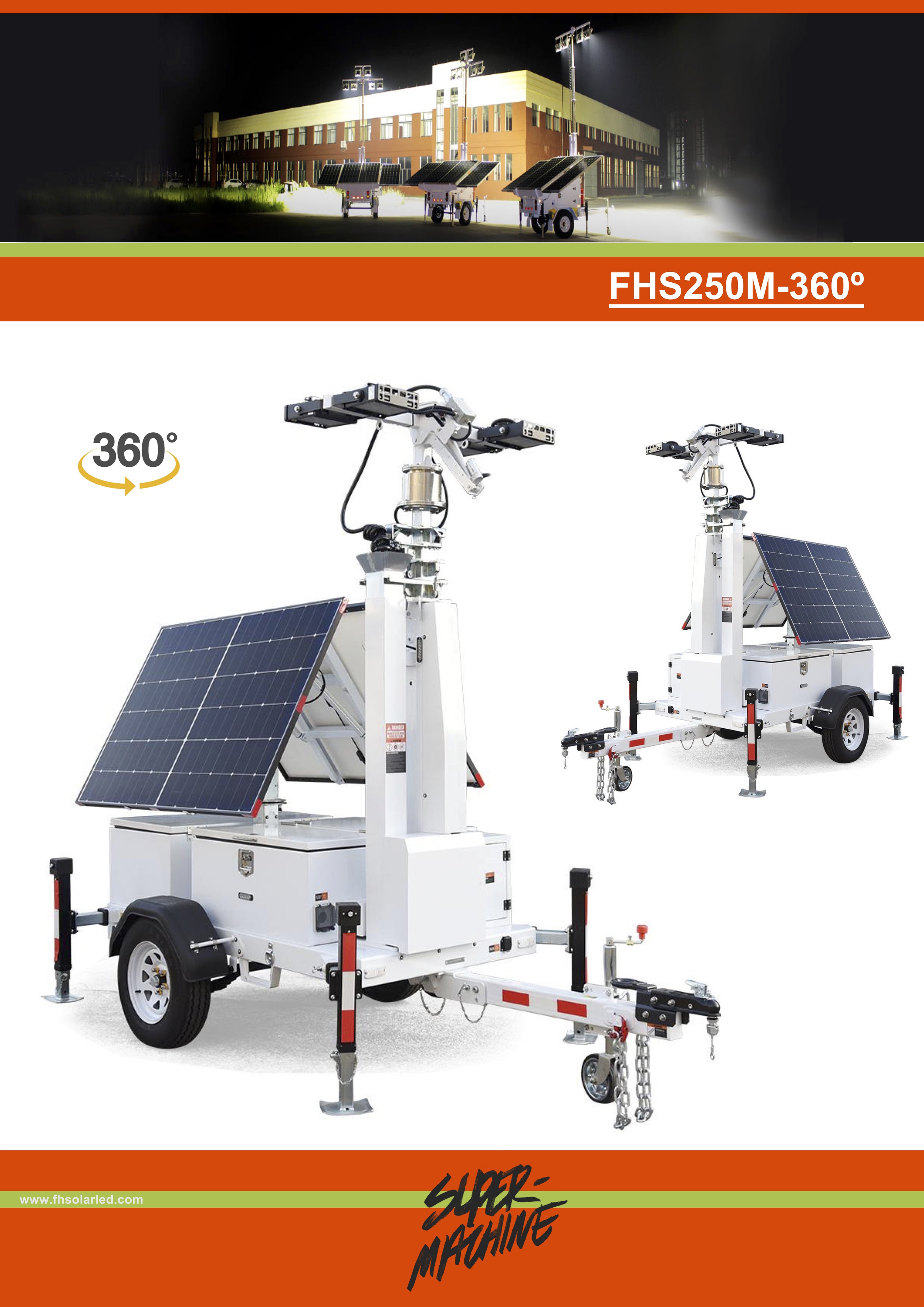 SUPER TORRE SOLAR DE ILUMINACIÓN MÓVIL 360º , GREENPOWER  5