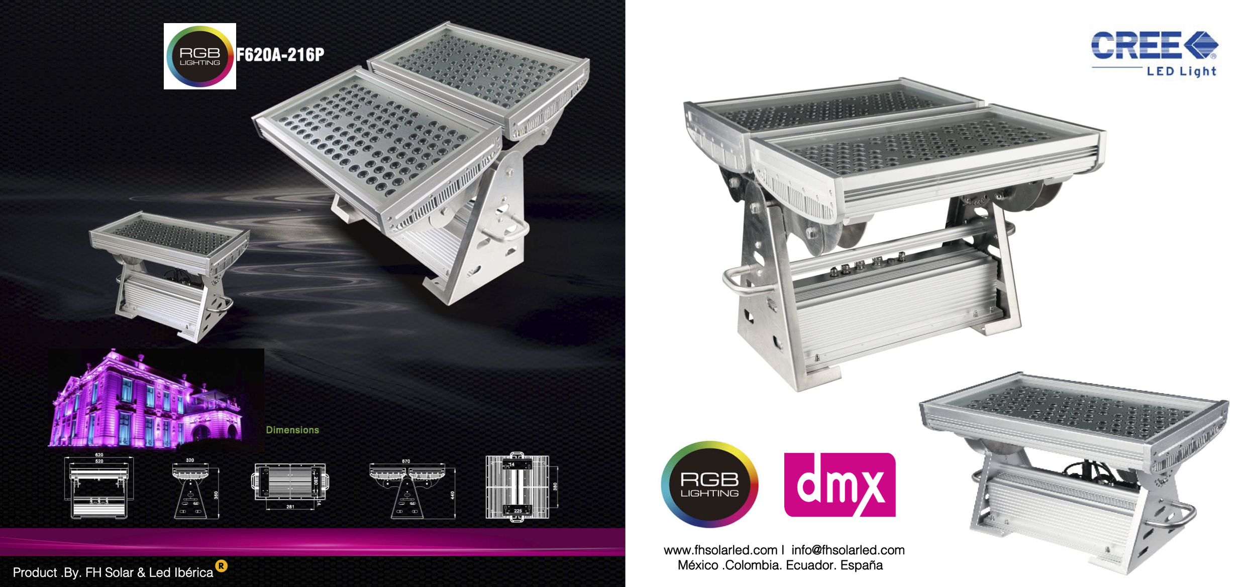 RGB , LUCES LED ARQUITECTÓNICAS DE ALTA POTENCIA  , CONTROL DMX 3