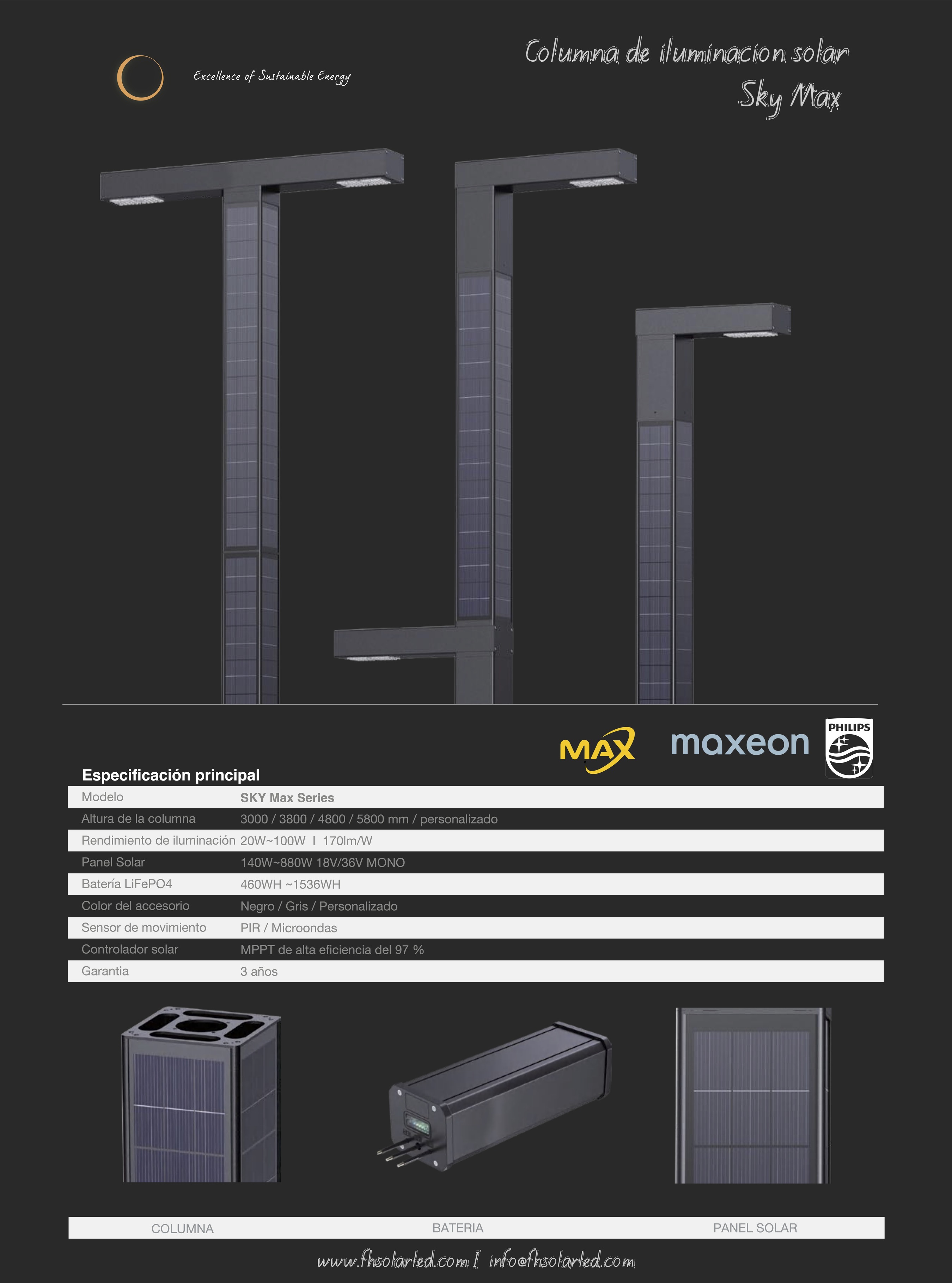 ILUMINACIÓN ARQUITECTÓNICA  SOLAR LED  SKY MAX  2