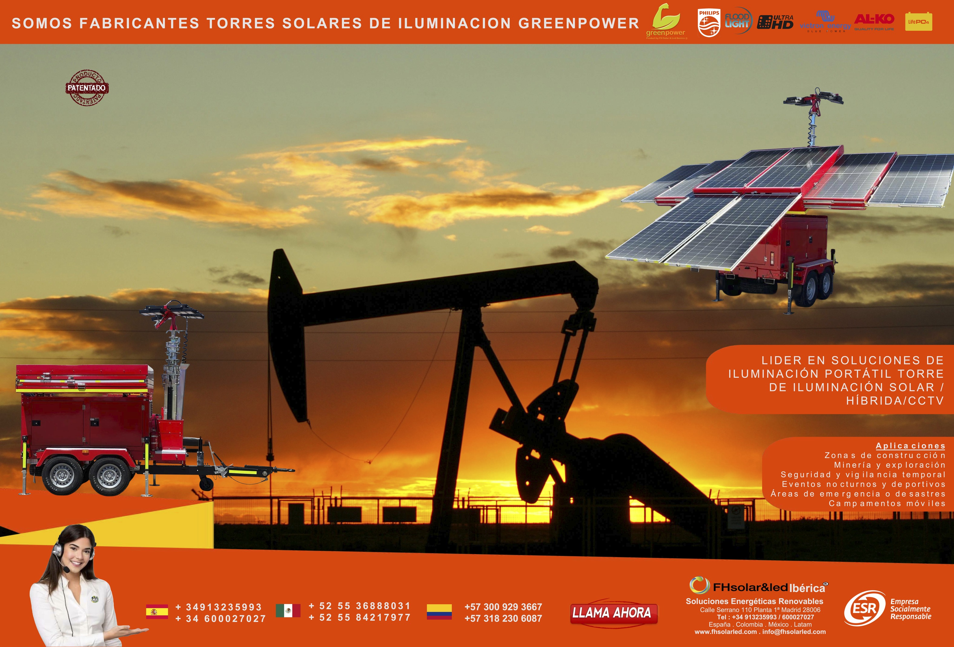 TORRES SOLARES DE ILUMINACIÓN LED GREENPOWER 2