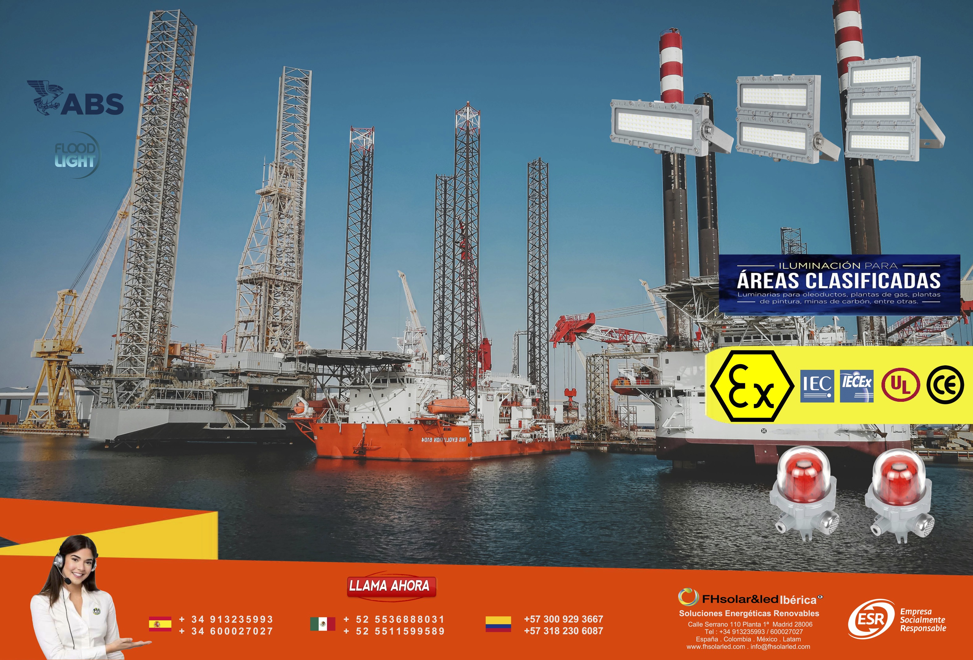 LUMINARIAS LED , ANTI EXPLOSIÓN , ANTICORROSION PARA ÁREAS CLASIFICADAS ATEX,Ex 4