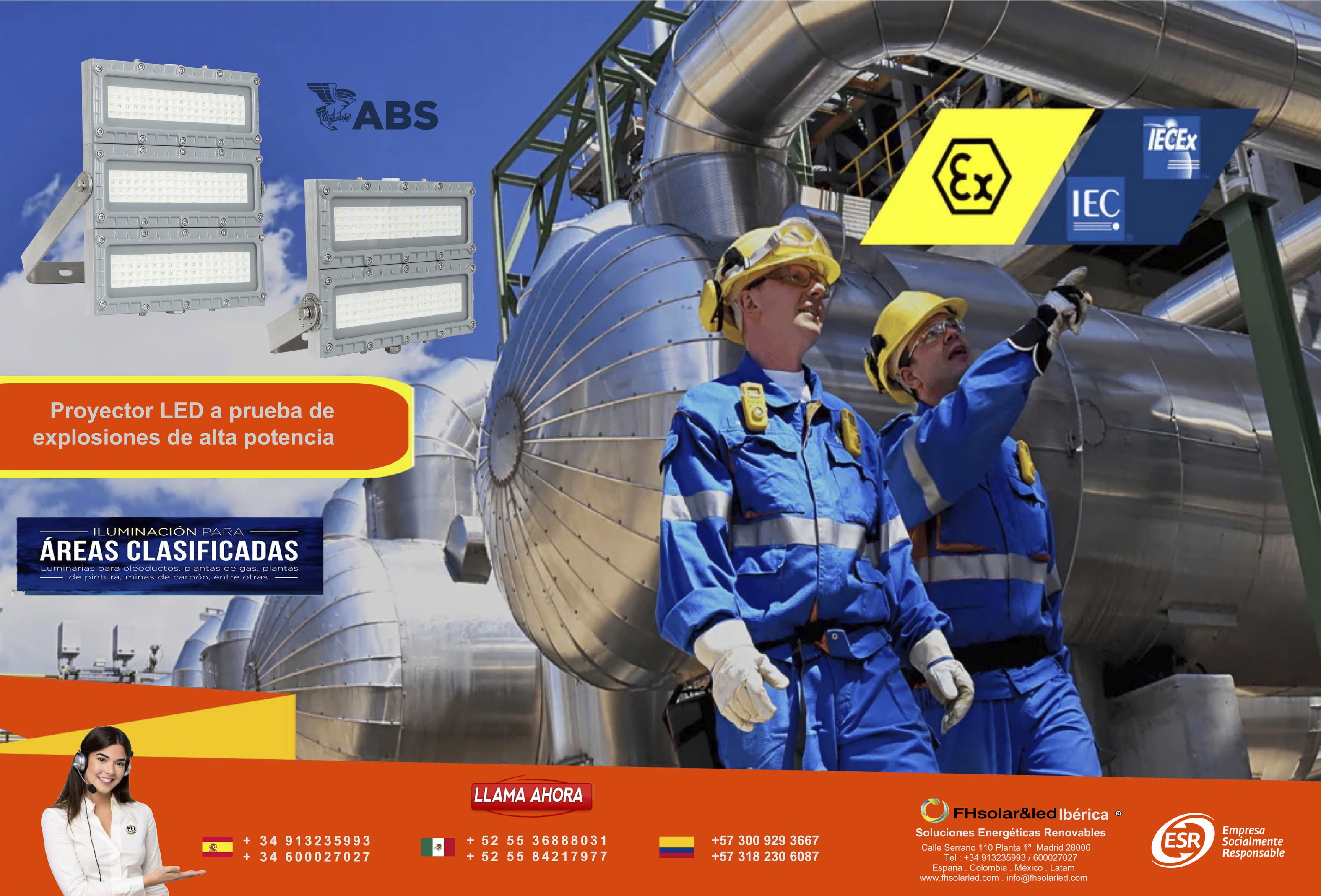 LUMINARIAS LED , ANTI EXPLOSIÓN , ANTICORROSION PARA ÁREAS CLASIFICADAS ATEX,Ex 5